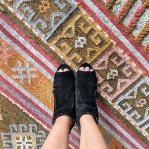 Vince Camuto Black Cut-out Booties